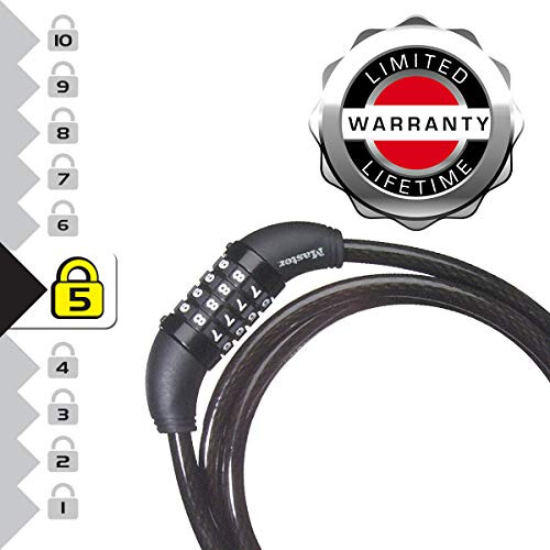 Master Lock 8119EURD Bike Cable Lock with Combination Lock, 1,5 m Cable, Black 2