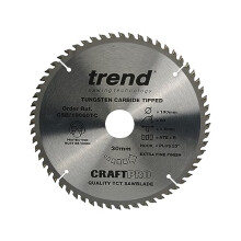 CraftPro TCT Cordless Thin Kerf Combination Sawblade for Wood, 190mm Diameter, 30mm Bore, 60 Teeth, 1.6mm Kerf, +25 Hook, CSB/19060TC