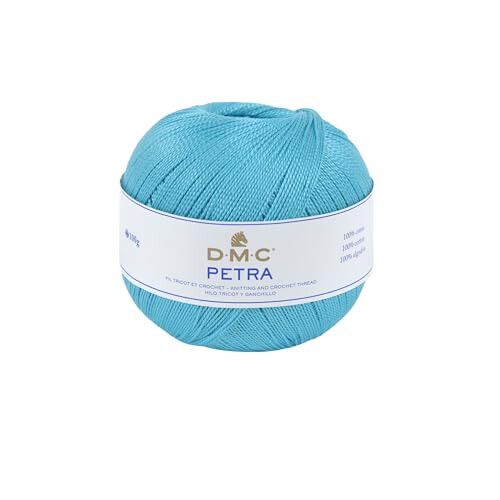 DMC Petra Yarn, 100% Cotton, Blue (53845), Size 5