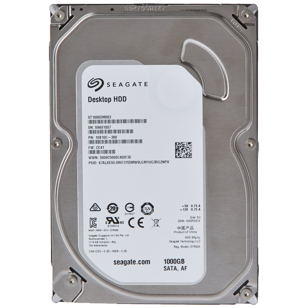 Barracuda ST1000DM003, 1TB SATA 3.5" Internal Hard Disk Drive - (6Gb/s, 7200rpm, 64MB Cache)