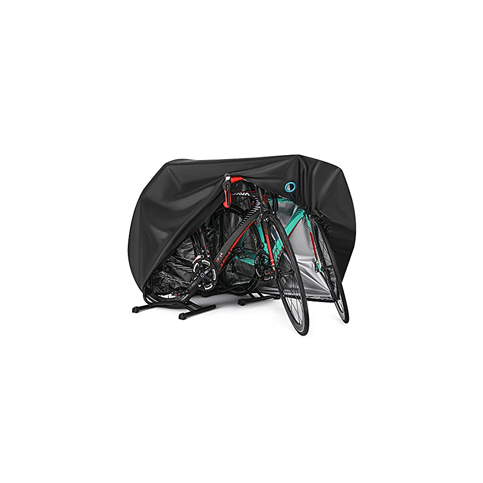 Bike Cover for 2 or 3 Bikes Outdoor Waterproof Bicycle Covers Rain Sun UV Dust Wind Proof with Lock Hole for Mountain Road Electric Bike Heavy Duty