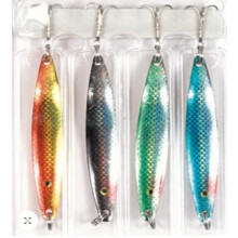 FFT 4 x 28g SLIMLINE SPINNER LURE SEA PIER BOAT MACKEREL COD BASS FISHING