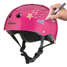 Wipeout Dry Erase Kids Cycling Helmet, Medium (Ages 5+), Neon Pink