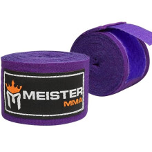 Meister ELITE 180" Adult Hand Wraps for MMA & Boxing (Pair) - Royal Purple