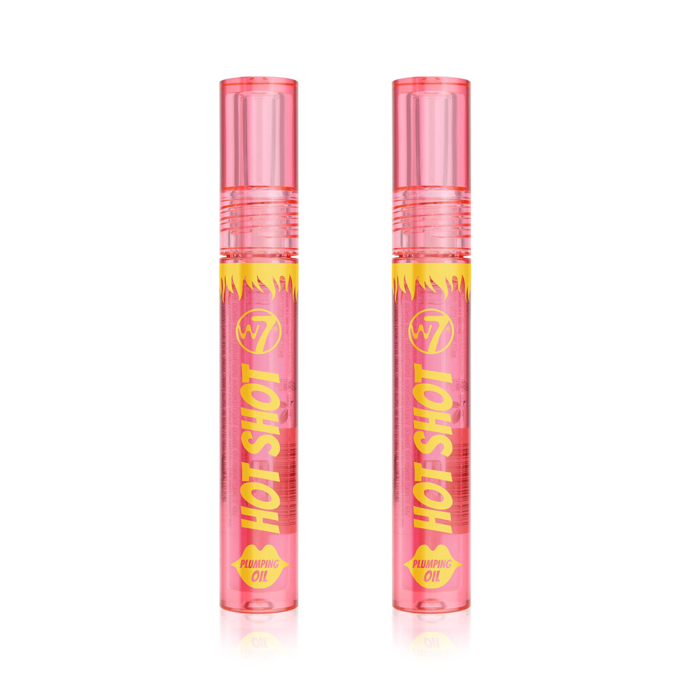 Hot Shot Plumping Oil Bundle - Enhancing & Repairing Plump Effect For Fuller Lips - Clear & Soft, Natural, Everyday Lip Care - 2 Pack