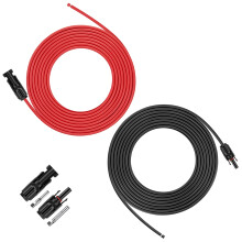 6mm² / 10AWG Solar Panel Extension Cable with Female and Male Solar Panel Connector 6M/20 Feet Waterproof Solar Panel Wire Adapter (20FT Red + 20FT