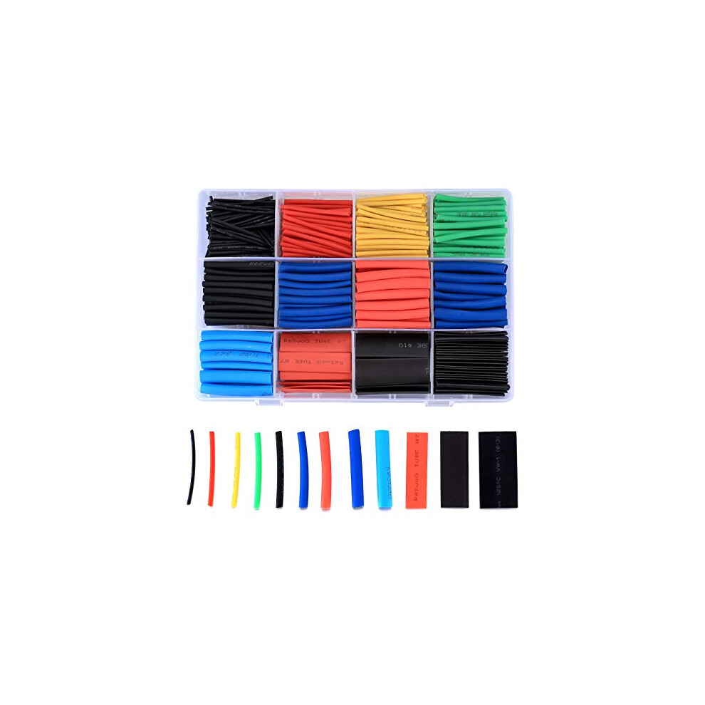 560 Pcs Heat Shrink Tubing Kit, Electric Insulation Heat Shrink Wrap Cable Sleeve, Cable Wire Shrink Wrap Sleeving Connectors for Electrical