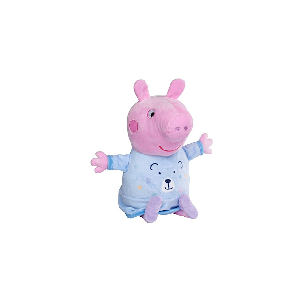 109262527 Peppa Pig Good Night Plush, Blue, 2-in-1 with Lullaby and Snooze Light, Automatic Time Off, 25 cm, Peppa Pig, Baby Toy, Cuddly Toy, from the