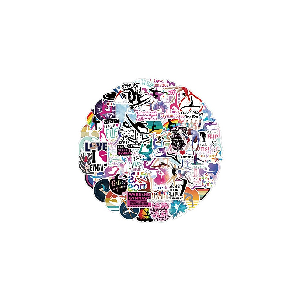 Bric Dodo 100 Pcs Gymnastics Stickers Laptop Car Scrapbook Phone Skateboard Bike Travel Case Cute Girls Gymnastics Stickers Vinyl Waterproof Aesthetic