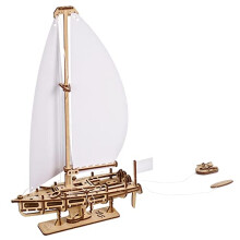 UGEARS Ocean Beaty Yacht - Rompecabezas de madera 3D - Kit de maqueta mec   nica de madera para construir - Barco rompecabezas DIY con velas de pap