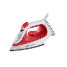 TexStyle 1 SI1019RD, Steam Iron, Non-Stick Coating, Thermostat, 25g/min in Turbo Mode, 220ml Water Tank, 1900W, Red/White