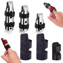 Trigger Finger Splints 6Pcs Finger Support Brace for Broken Fingers Straightening and Knuckle Immobilization, Metal Finger Stabilizer for Adults and