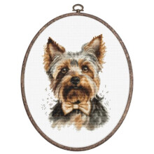 Luca-S Cross Stitch Kit met hoepel inbegrepen De Yorkshire Terrier BC228 Telpatroon voor volwassenen Handwerk- en borduurpakket