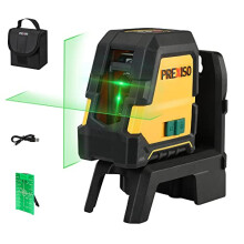 30m Laser Level, Rechargeable Self Leveling Cross Line Green, Horizontal and Vertical Line Laser Level with Magnetic Holder, USB Charging, for