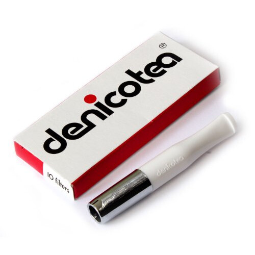 Cigarette Holder White and Silver Color + 10 Extra Filters