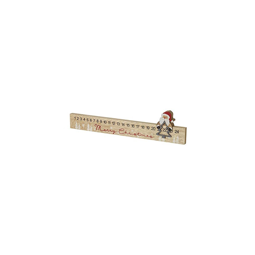 Heaven Sends Wooden Christmas Santa Claus Advent Counter Ruler