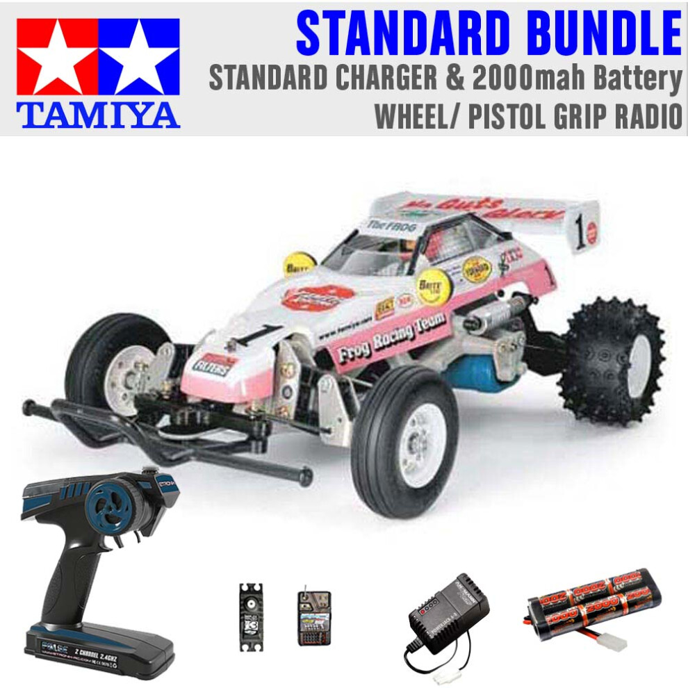 TAMIYA RC 58354 The Frog - Off Road Racer 1:10 Standard Wheel Radio Bundle