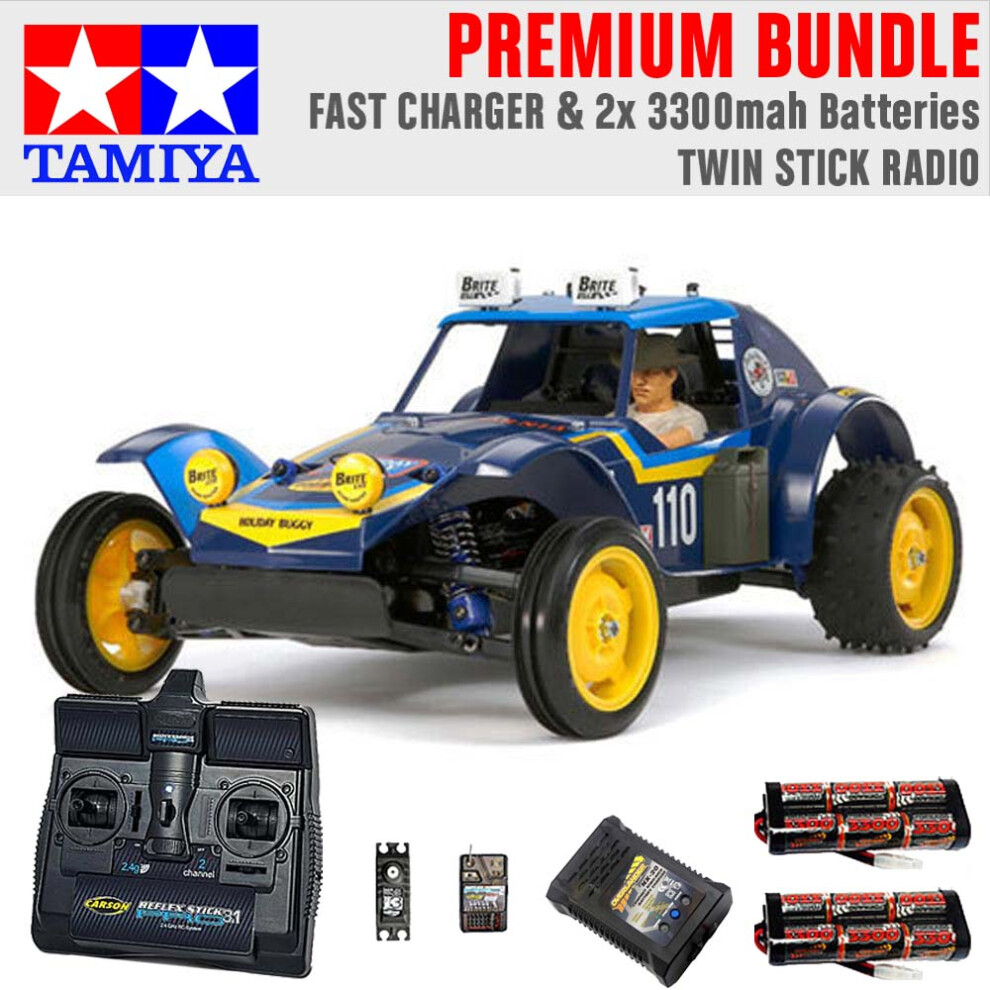 TAMIYA RC 58470 Holiday Buggy 2010 DT-02 1:10 Premium Stick Radio Bundle