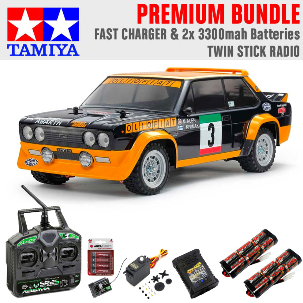 Tamiya RC 58723 Fiat 131 Abarth Rally Olio (MF-01X) 1:10 Premium Stick Bundle