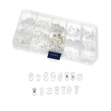 15 Style Soft Silicone Eyeglass Nose Pads Kit, Glasses Repair Tool Assorted Nosepads w/Case