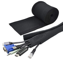 Cable Management Sleeves YOSH 200 cm Neoprene Cable tidy for PC/TV/Desk ,Sleeve Wraps Wires kit Cable Protector chew for Computer/Home Theater/