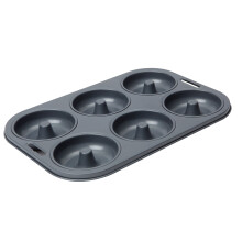 17851045 Non-Stick 6 Cup Doughnut/Bagel Pan, Gray