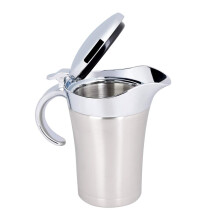 ???????????????????????????????????? ???????????????? Stainless Gravy Jug, 304 Stainless Steel Thermal Insulated Double Wall Sauce Gravy Boat Pot