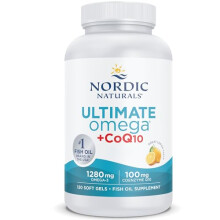 Nordic Naturals, Ultimate Omega-3 + CoQ10, 1280mg Omega-3, with EPA, DHA and Coenzyme Q10, High Dose, Lemon Flavour, 120 Softgels, Soy Free, Gluten