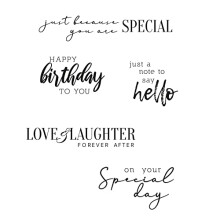 Clear Stamps 5PK Sunnyside Sentiments #6 by Pete Hughes | 665408 | Chapter 3 2022, Multicolor, One Size