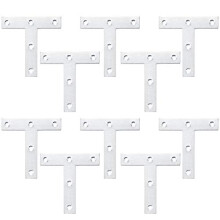 T Shaped Brackets, T Shaped Repair Plate, Corner Brackets, Stainless Steel Angle Brackets Braces, Straight Flat Fixing Mending Plates for Repair