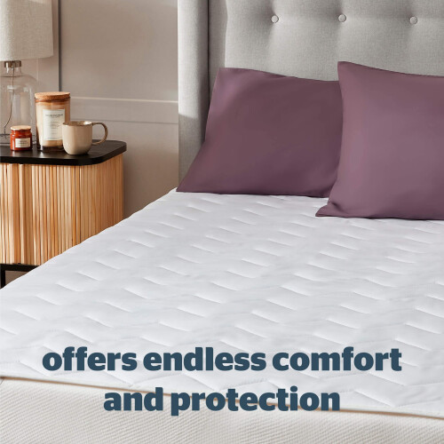 Silentnight Deep Sleep Mattress Protector – Supersoft Quilted Bed Protector Cover with Extra Deep Fitted Easy Fit Stretch Elasticated Straps – Machine 1