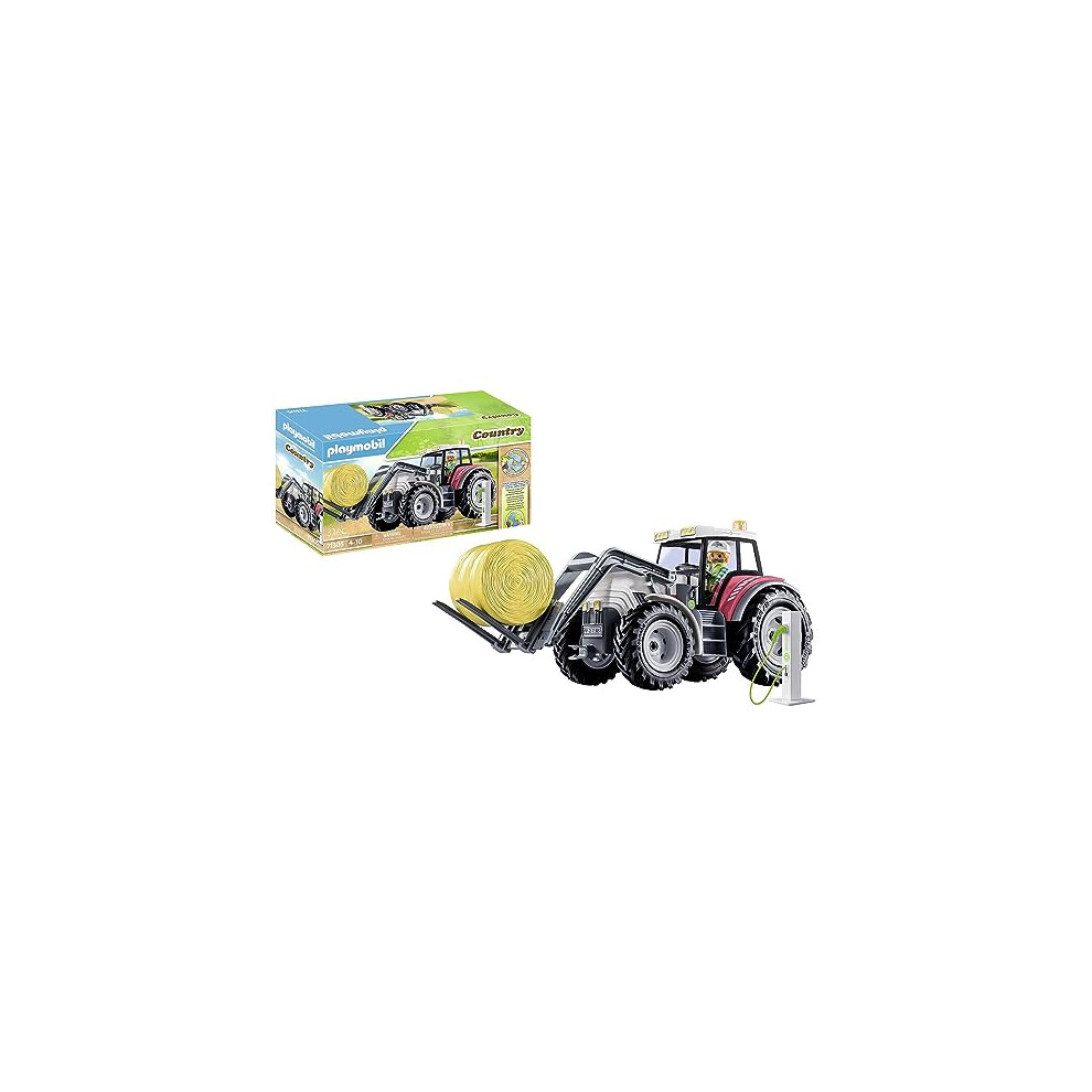 71305 Country Large Electric Tractor, An electric-powered Tractor With An Openable Roof And E-charging station, Fun Imaginative Role-Play, PlaySets