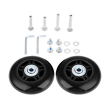 2Set 80x24mm Black Luggage Suitcase Replacement Wheels with Axles Wrench Bearings Repair Kit