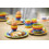Hand Painted Rainbow Stripe Pair of Egg Cups 2