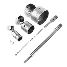 Long Masonry Diamond Hole Cutter, 10Pcs 35-110m TCT Core Drill Bit Set Hole Cutter Core Drills with 4-pits Round Arbors and Square Extension Shank for