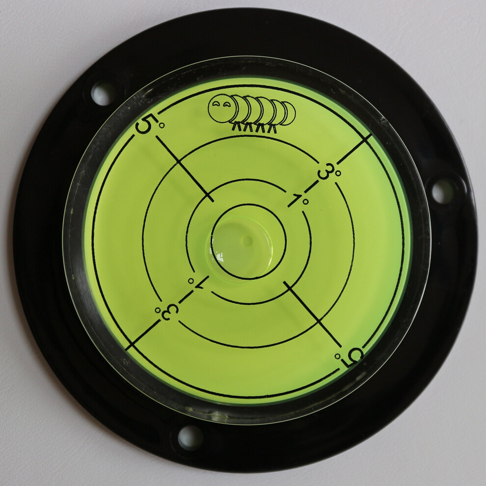 Flanged Circular Angle Large Spirit Bubble Level (Green Liquid) 80Mm Diameter With Degree Marking - Surface Level, Bulls Eye Bullseye Round 701233000651
