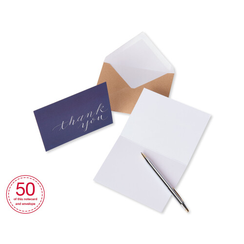 Ευχαριστήριες Κάρτες American Greetings, Ναυτικό Μπλε με Χάρτινες Φάκελοι (50 Τεμάχια) 2