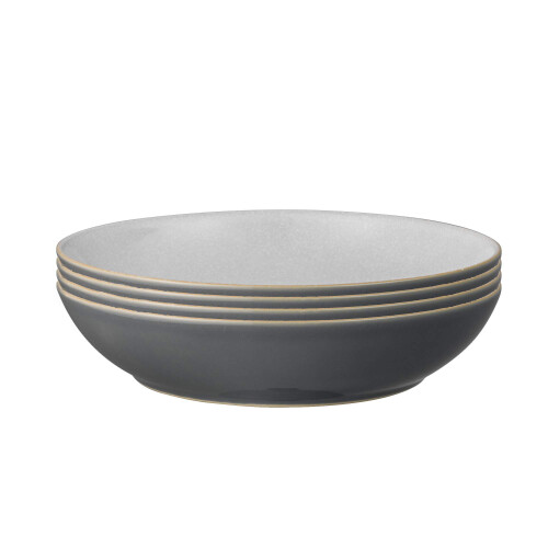 Denby 416040044 Elements Fossil Grey 4 Pc Pasta Bowl Set, 1050ml