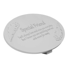 In Loving Memory 'Special Friend' Memorial Graveside Plaque with Moulded Angel Feathers, Grave Gift Ornament