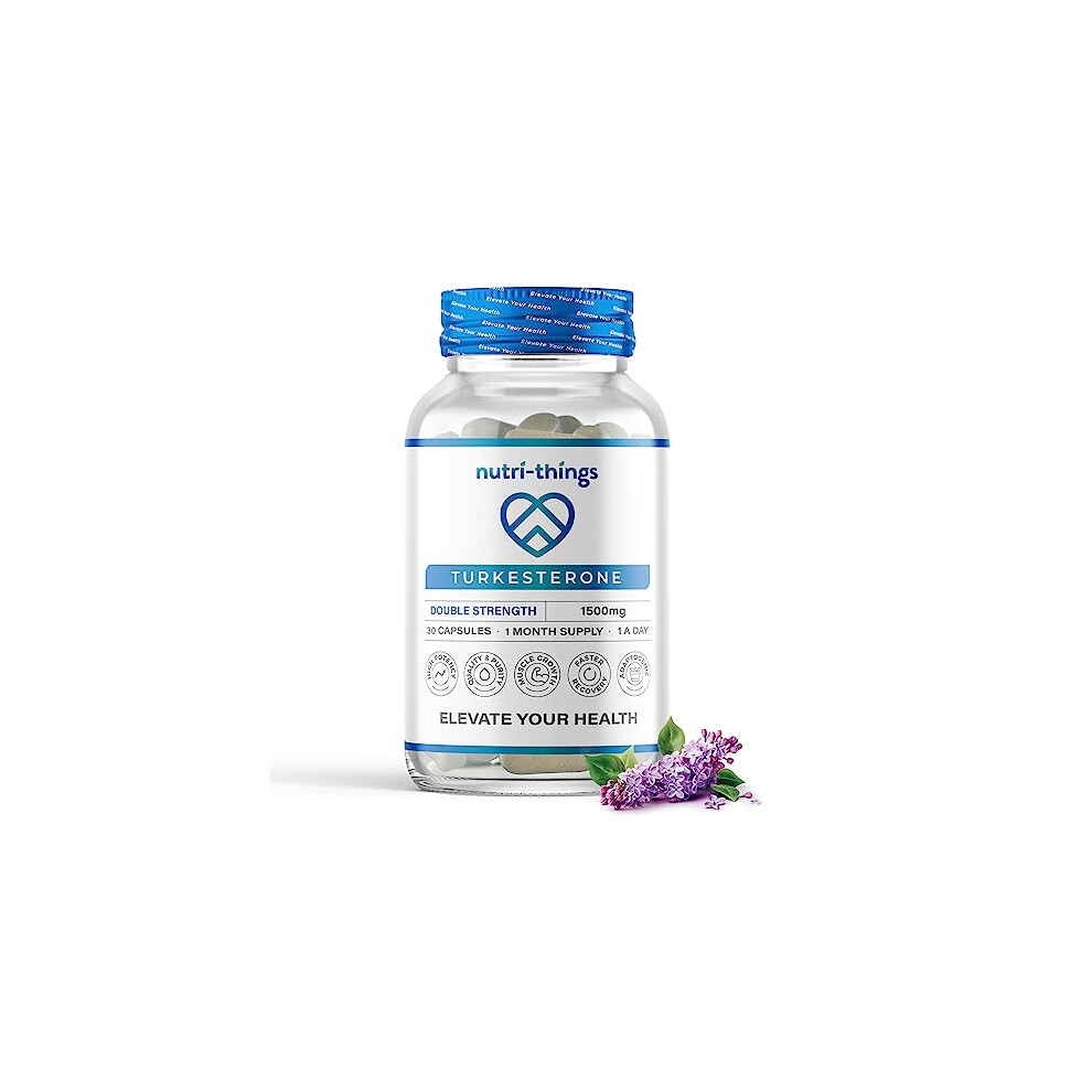 Nutri-Things Elevate Your Health High Concentrate Turkesterone | 1500Mg | Double Strength | 30 Capsules
