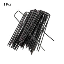 (Black) U Shaped Nail Pins Metal Fixed Plant Lawn Garden Pegs Stake Netting Robust