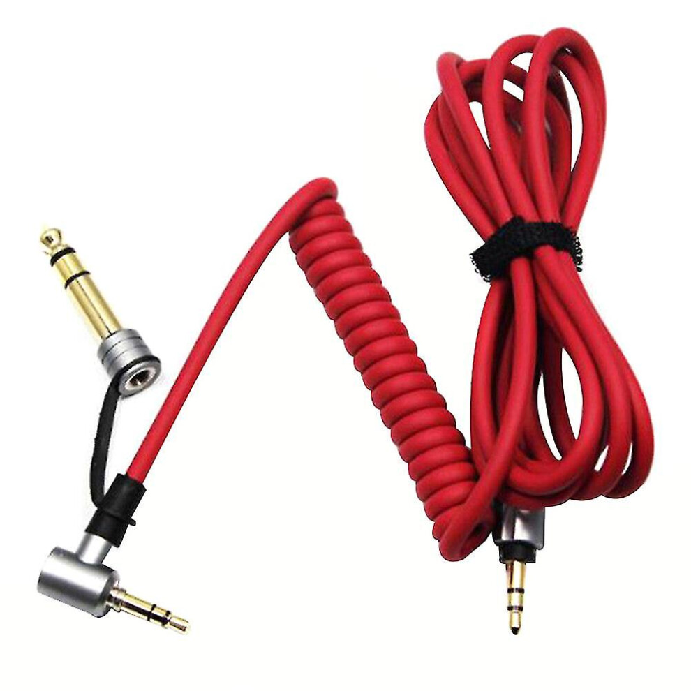 (Red) Replacement Aux 3.5Mm 6.5Mm Audio Cable For Beats By Dr Dre Pro Detox Headphones Red 4814698531885