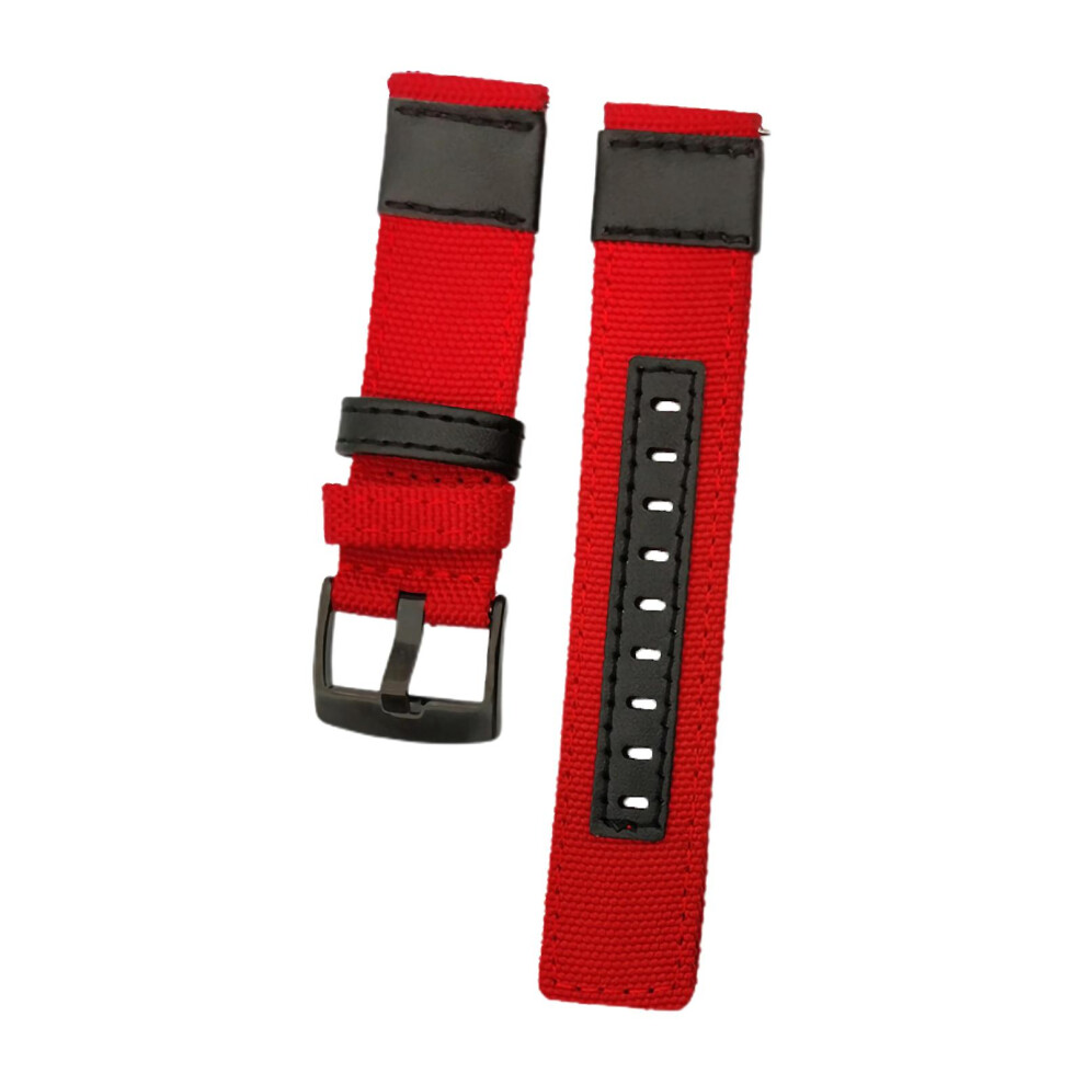 (, 22 Mm) Watch Bracelet Thickened Strong Toughness Quick Release 20Mm/22Mm Universal Nylon Wristwatch Strap Compatible Samsung S3/S2 Red 4814698535296