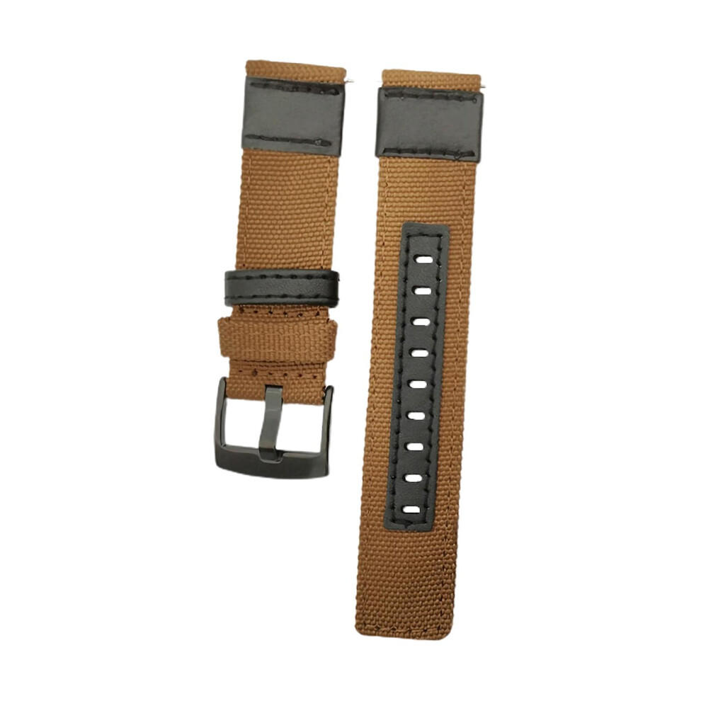 (Khaki, 20 Mm) Watch Bracelet Thickened Strong Toughness Quick Release 20Mm/22Mm Universal Nylon Wristwatch Strap Compatible Samsung S3/S2 4814698535340