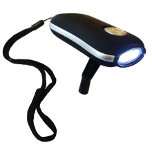 Led Dyno Wind Up Pocket Torch Light Walking Camping Lamp Black
