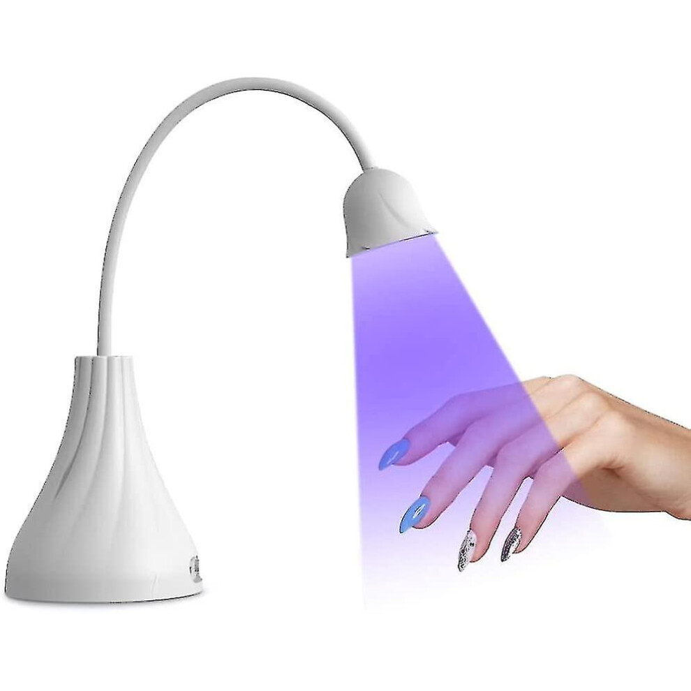 Light Led Uv Nail Lamp, Mini Lotus Hands Free Rotatable Nail Dryer Quick Dry Nail Polish Curing Lamp Gooseneck Flash Cure