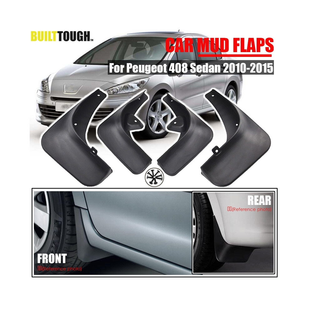 Car Mud Flaps For Peugeot 408 Sedan 2010-2015 Mudflaps Splash Guards Mud Flap Mudguard Fender 2011 2012 2013 2014 Front Rear 8721142173071