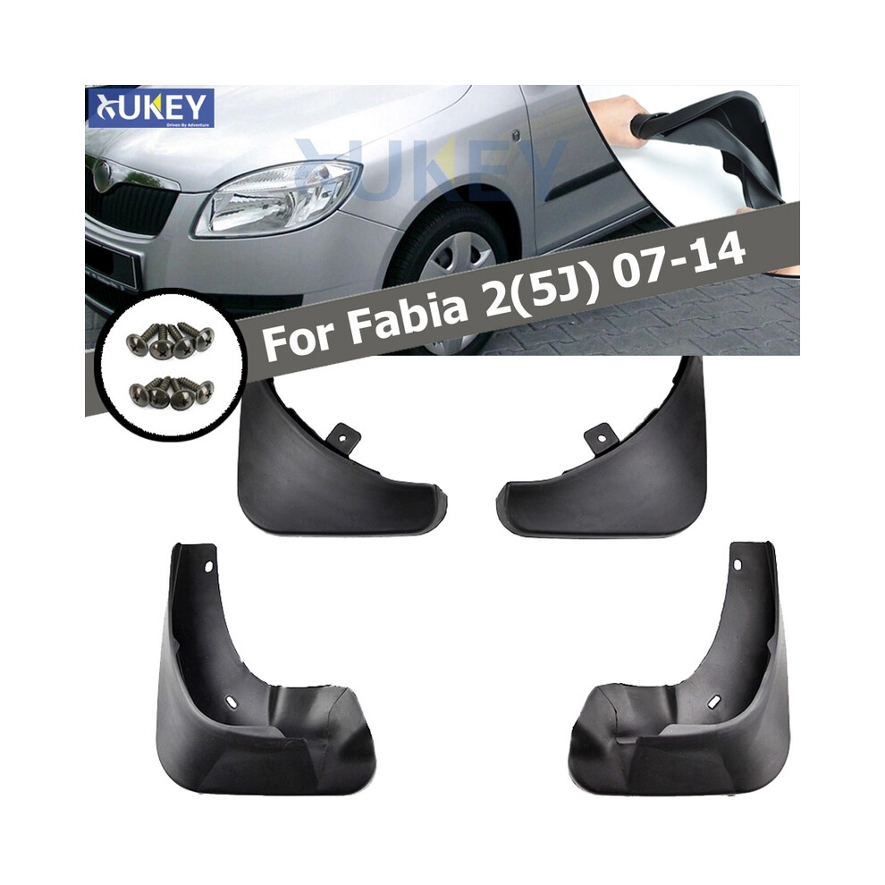 Set Molded Car Mud Flaps For Skoda Fabia 2 5J Mk2 2007-2014 Mudflaps Splash Guards Mud Flap Mudguards Fender Front Rear Styling 8721142169821
