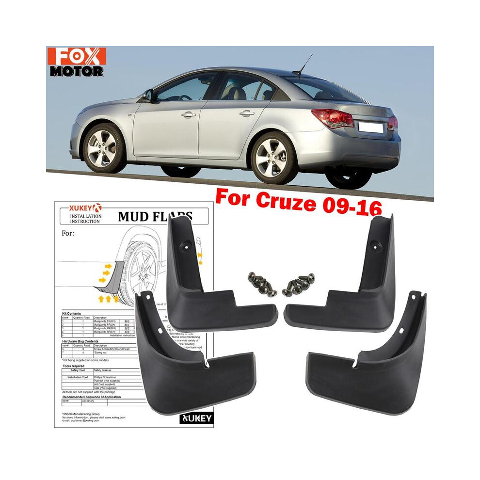 For Chevrolet Cruze Sedan Hatchback 2009 - 2016 Mud Flaps Mudflaps Splash Guards Mudguards Fender 2010 2011 2012 2013 2014 2015 8721142167940