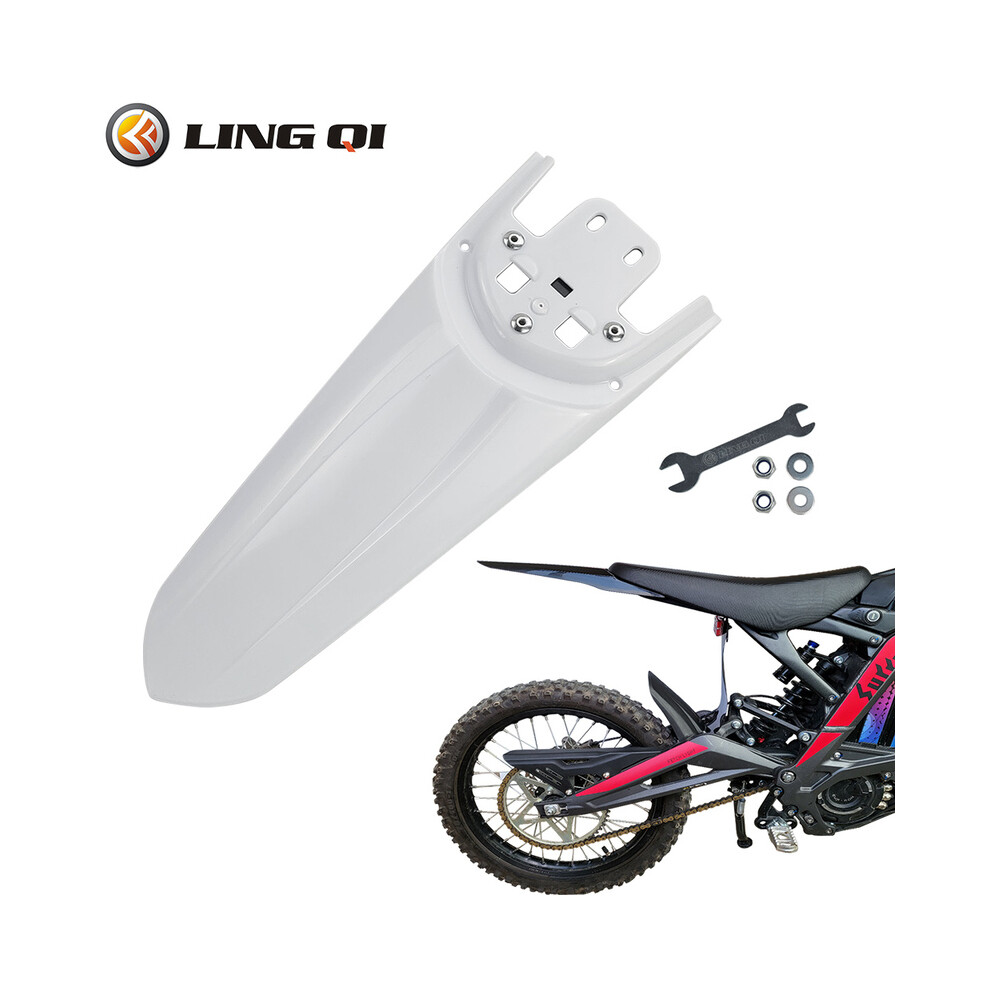 () Second-Generation Longer Rear Fender Fit To Sur Ron Bee X And S. Streamlined Dirt Pit Mudguard Tail Guard For Surron. White/Light 8721142163867